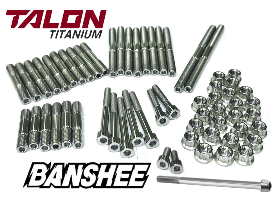 Banshee Cylinder Head Crankcase Studs Bolts ALL TITANIUM Stud Bolt 12 Pt Nut Kit