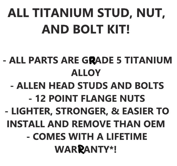 Banshee Cylinder Head Crankcase Studs Bolts ALL TITANIUM Stud Bolt 12 Pt Nut Kit