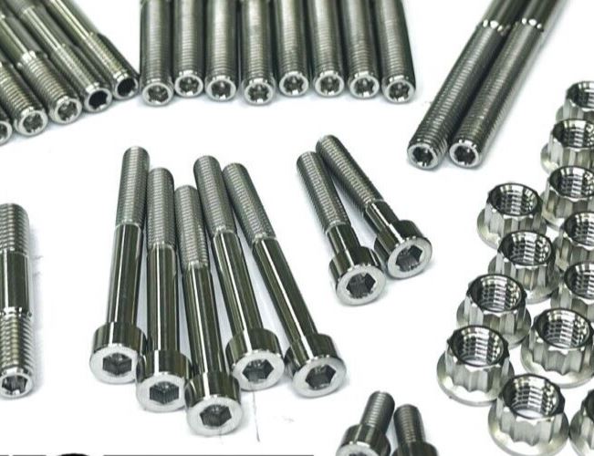 Banshee Cylinder Head Crankcase Studs Bolts ALL TITANIUM Stud Bolt 12 Pt Nut Kit