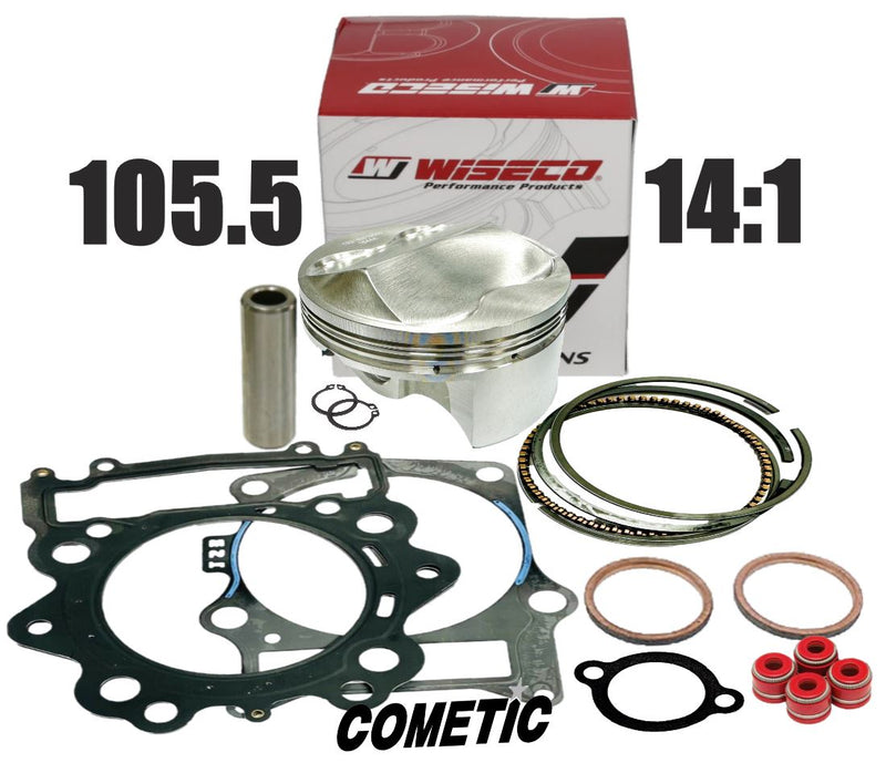 Raptor 700 105.5mm 14:1 Wiseco Piston Hi Comp Race Gas Big Bore Cometic Gaskets