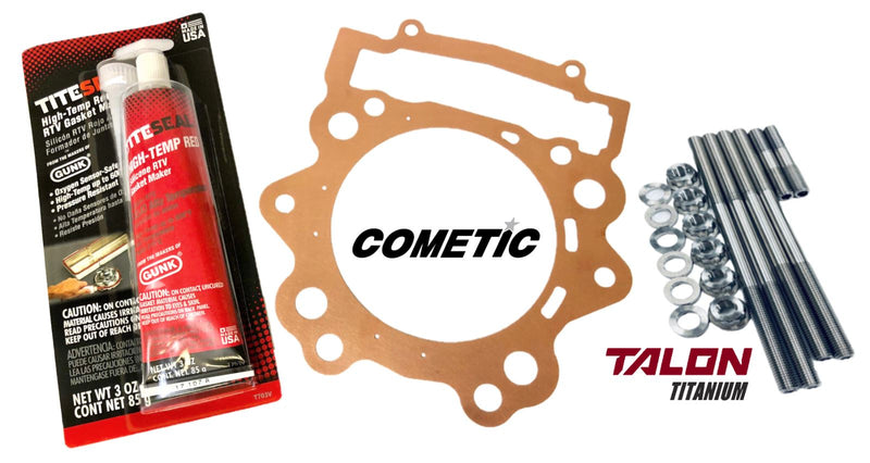 Raptor 700 105.5 Copper Cometic Head Gasket TITANIUM Cylinder Head Studs Stud