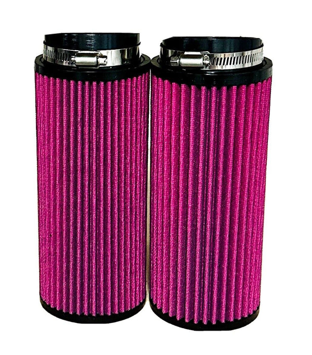 Banshee Keihin PWK Carb 8” Air Filters 8 Inch K&N Style Long Red Filter Pair Set