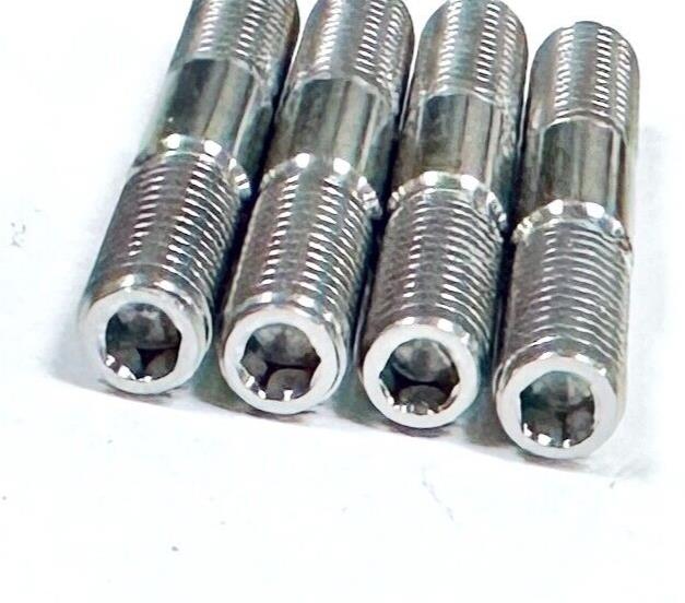 V Star 1300 TITANIUM Exhaust Studs 12 Point Nuts Ti 95612-08625-00 Stud Kit Set