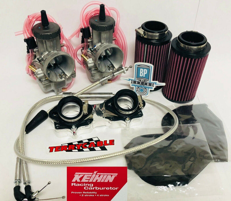 Banshee YFZ 350 35mm Carb Kit GENUINE KEIHIN Carbs Complete Intake Filters Cable