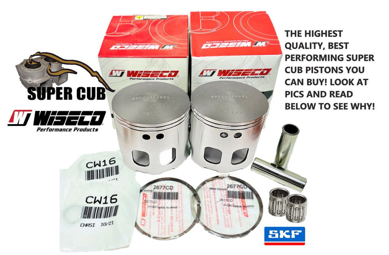 Banshee 553 CUB Super Cub  72mm 14mm Wiseco Pistons Racing Piston Set & Bearings