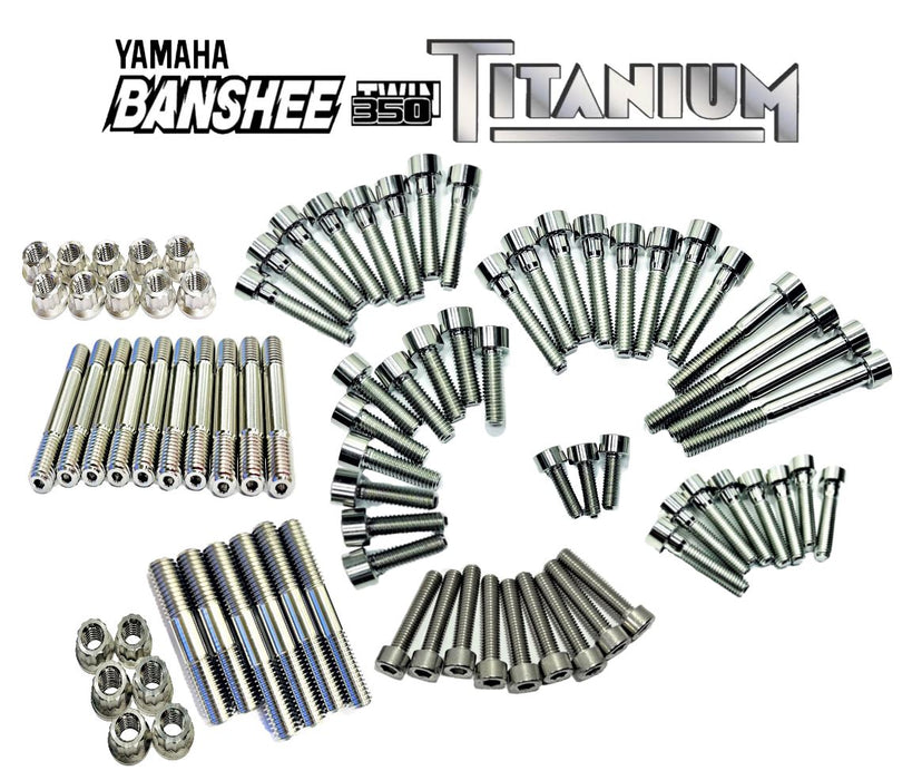 Banshee Complete Titanium Stud Bolt Kit Ti Bolts Cases Cylinder Head Intakes Set