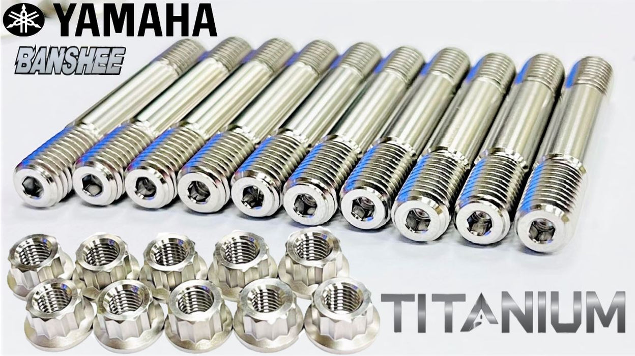 Banshee Complete Titanium Stud Bolt Kit Ti Bolts Cases Cylinder Head Intakes Set
