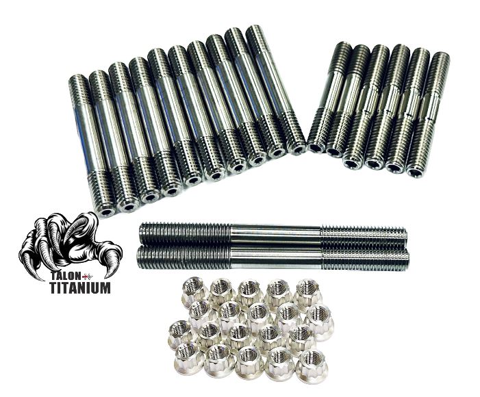 Banshee Cylinder Head Studs TITANIUM Cylinders to Cases & Head Stud 12 p Nut Kit