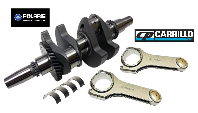 Polaris 3022056 Crankshaft RZR Turbo OEM Crank Carrillo Rods Plain Bearings Kit