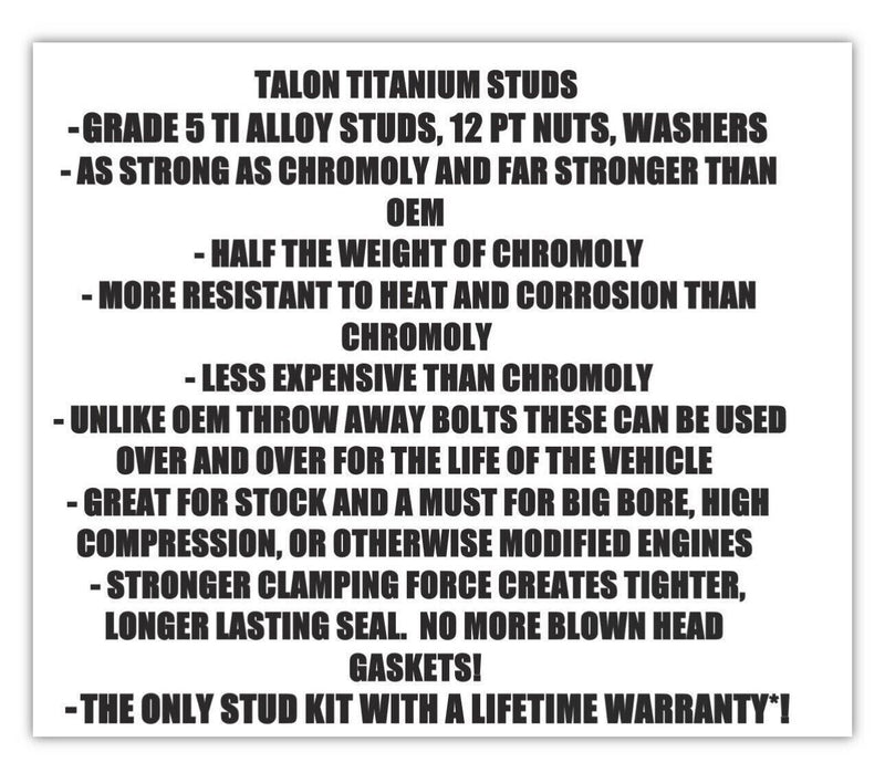 Ducati 76610551D Studs TITANIUM Case Cylinder Head Stud Kit Monster Hypermotard