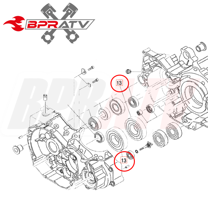 Polaris Predator 500 Crankshaft Main Bearing SKF Crank Bearing Set Pair 3089581