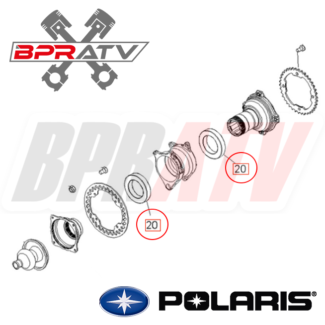 Polaris Outlaw 525 Rear Axle Carrier Housing Heavy Duty SKF Bearing Set 3514548