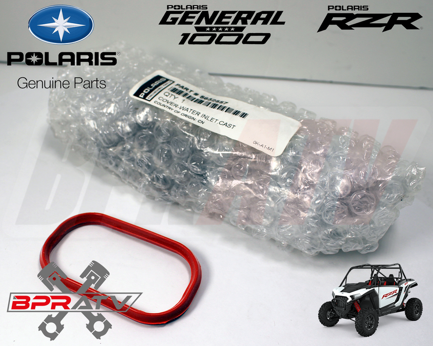 Polaris General 1000 4 OEM Water Inlet Cover Titanium Bolts Inlet Gasket 5632557