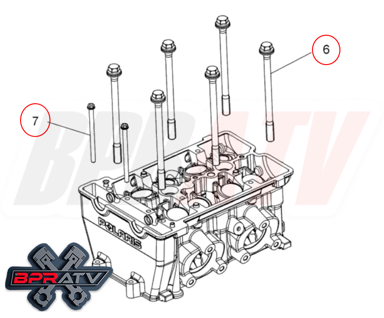 14-15 Polaris Sportsman 570 COMPLETE Titanium Cylinder Head Bolts Kit Stud Kit