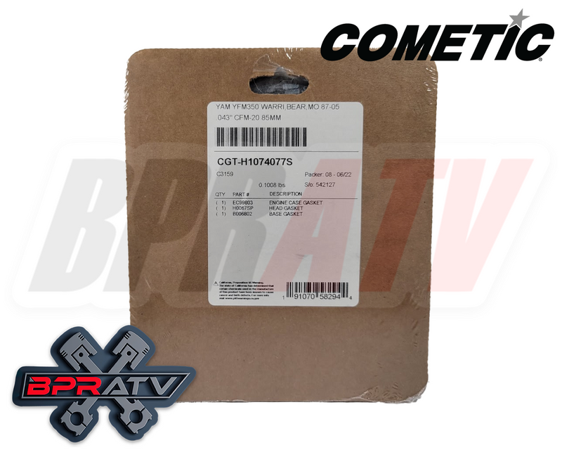 87-05 Yamaha Warrior Bear 350 YFM350 85mm Cometic Fiber Top End Gasket Kit C3159