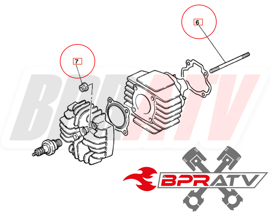 Yamaha PW50 PW 50 Y-Zinger TITANIUM Cylinder Head Stud Kit Studs Cylinder Bolts