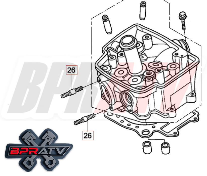02-24 Honda CRF450R CRF 450R Titanium Head Exhaust Studs Nuts Bolt Gasket Kit
