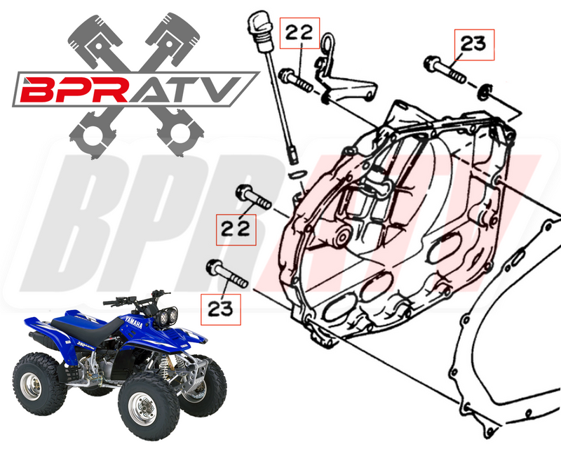 Yamaha Warrior 350 YFM350X YFM 350X TITANIUM Clutch Cover Bolts