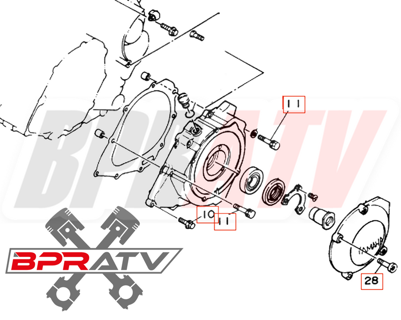 Yamaha Warrior 350 YFM350X YFM 350X TITANIUM Stator Cover Bolts Screw Kit Ti Set