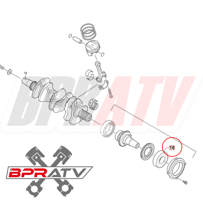 18-24 Textron Arctic Cat Wildcat XX SKF Crankshaft Bearing Main Bearing 3021-878