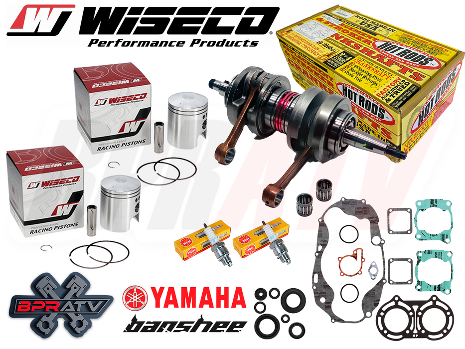 Banshee 350 66mm 370cc Big Bore Wiseco Pistons Hotrods Crank Bottom Rebuild Kit