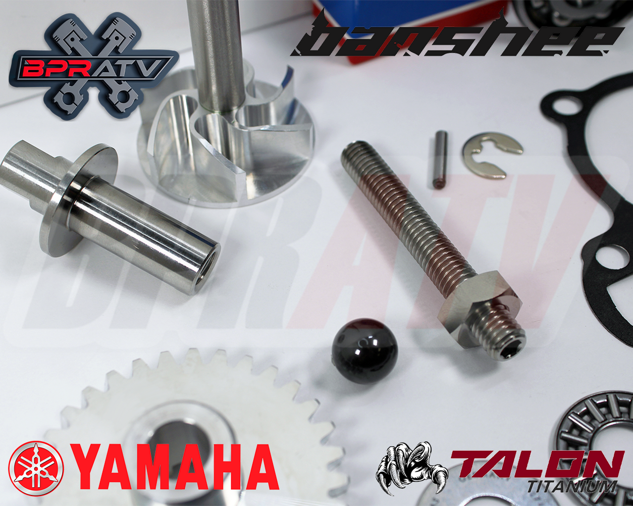 BPRATV Yamaha Banshee 350 Water Pump Rebuild Kit + Billet Titanium Clutch Pusher | CNC Aluminum Impeller