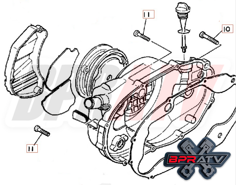 BPRATV Yamaha Banshee YFZ350 YFZ 350 Talon Titanium STOCK Clutch Cover BOLT Kit