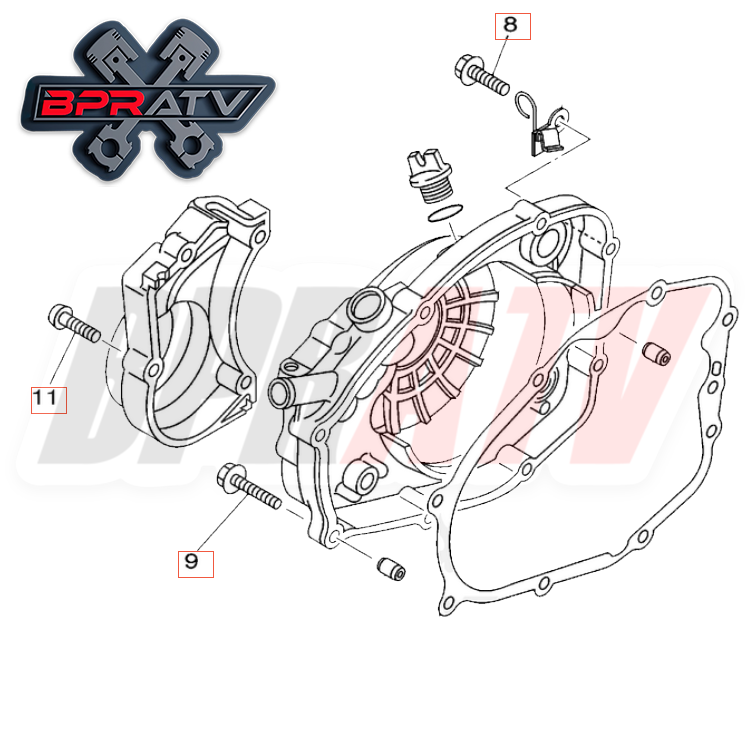 Yamaha Blaster YFS200 BPR Titanium RIGHT CRANKCASE Cover Bolts Bolt Kit Washers