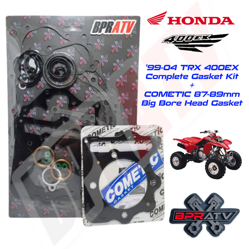 BPRATV Honda TRX 400EX XR400R 87 88 89mm Complete Gasket Kit COMETIC Big Bore HG