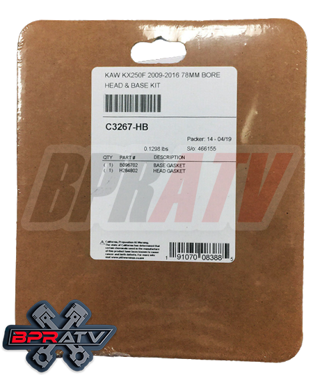 06-09 Kawasaki KX250F KX 250F 77mm Stock Bore 13.8:1 JE Pro Series Piston Gasket