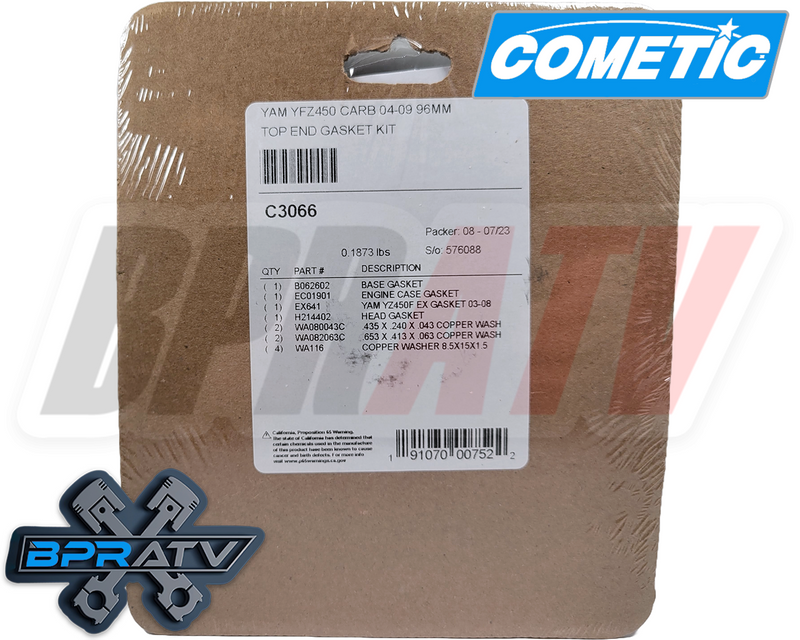 YFZ450 YFZ 450 95mm Stock Standard OEM Bore CP Piston Rings Cometic Gasket Kit