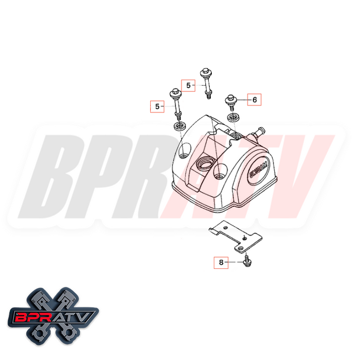 02-08 CRF450R CRF 450R 450X BPRATV Titanium Cylinder Head Cover Bolt Bolts Kit