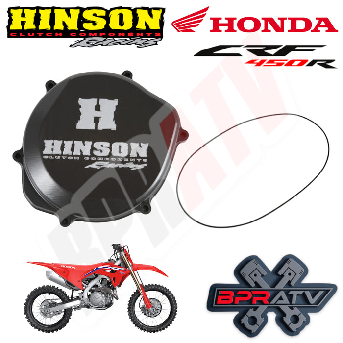 Hinson Racing Black Billet Clutch Cover & Gasket O-ring Honda CRF450R CRF 450R