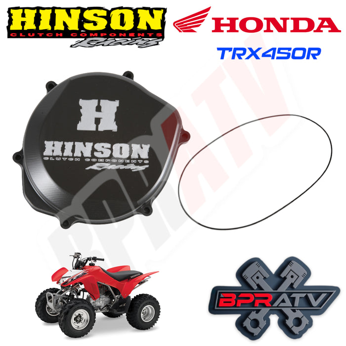 Hinson Racing Black Billet Clutch Cover & Gasket O-ring Honda TRX450R TRX 450R
