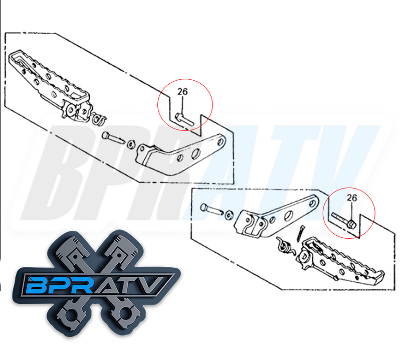 83-84 Honda ATC250R ATC 250R Foot Peg Bolts Kit TITANIUM Flange HEX Bolts Set 4