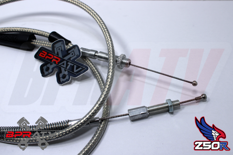 Honda TRX250R TRX ATC 250R Steel Braided Terry Thumb Throttle Clutch Cable 85-89