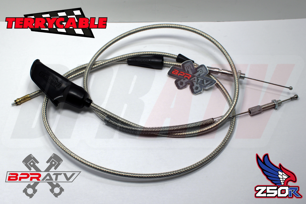 Honda TRX250R TRX ATC 250R Steel Braided Terry Thumb Throttle Clutch Cable 85-89
