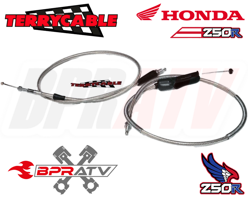 Honda TRX250R TRX ATC 250R Steel Braided Terry Thumb Throttle Clutch Cable 85-89