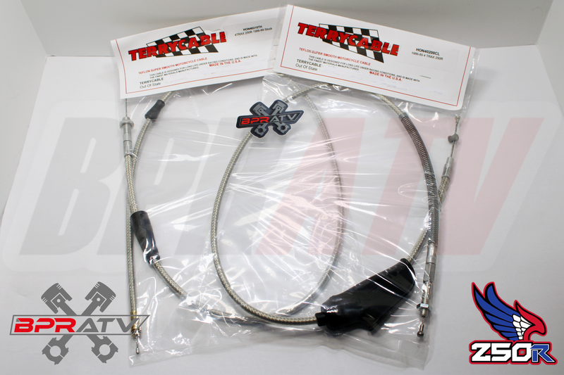 Honda TRX250R TRX ATC 250R Steel Braided Terry Thumb Throttle Clutch Cable 85-89