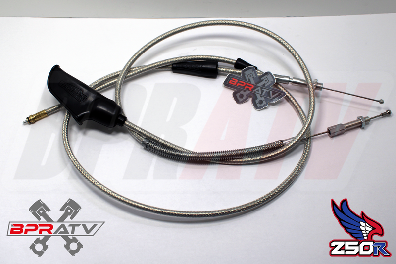 Honda TRX250R TRX ATC 250R Steel Braided Terry Thumb Throttle Clutch Cable 85-89