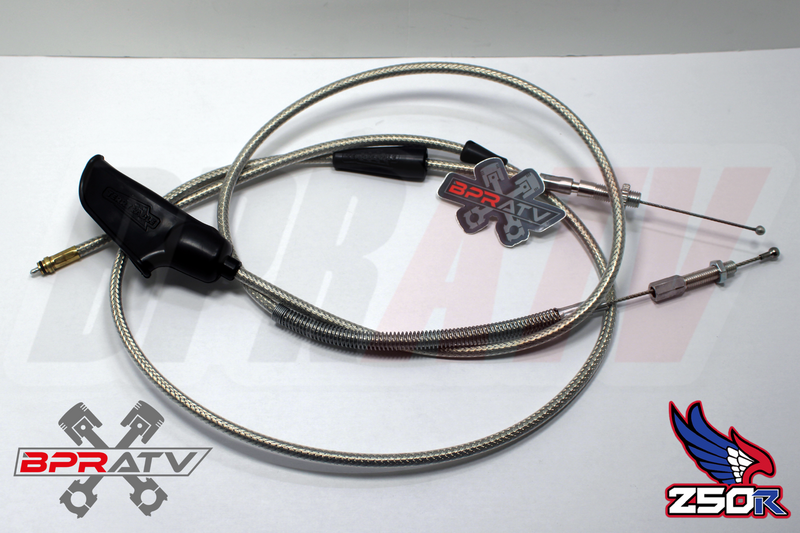 Honda TRX250R TRX ATC 250R Steel Braided Terry Thumb Throttle Clutch Cable 85-89