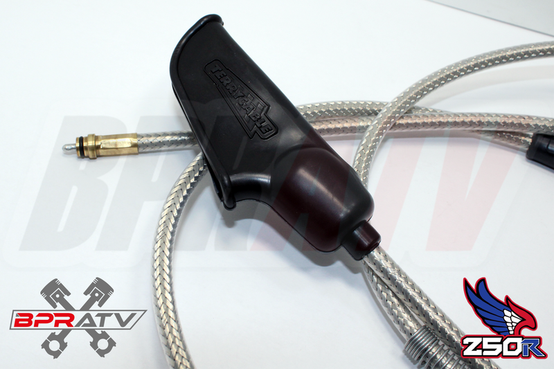Honda TRX250R TRX ATC 250R Steel Braided Terry Thumb Throttle Clutch Cable 85-89