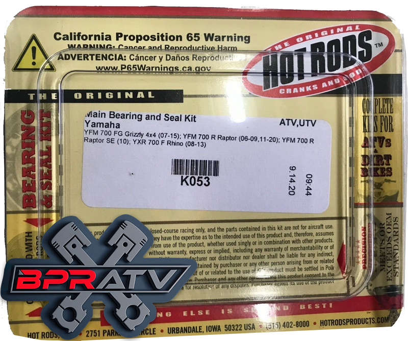 Yamaha Kodiak 700 Hot Rods Connecting Rod Kit Hotrods Bearings Crank Rebuild Kit