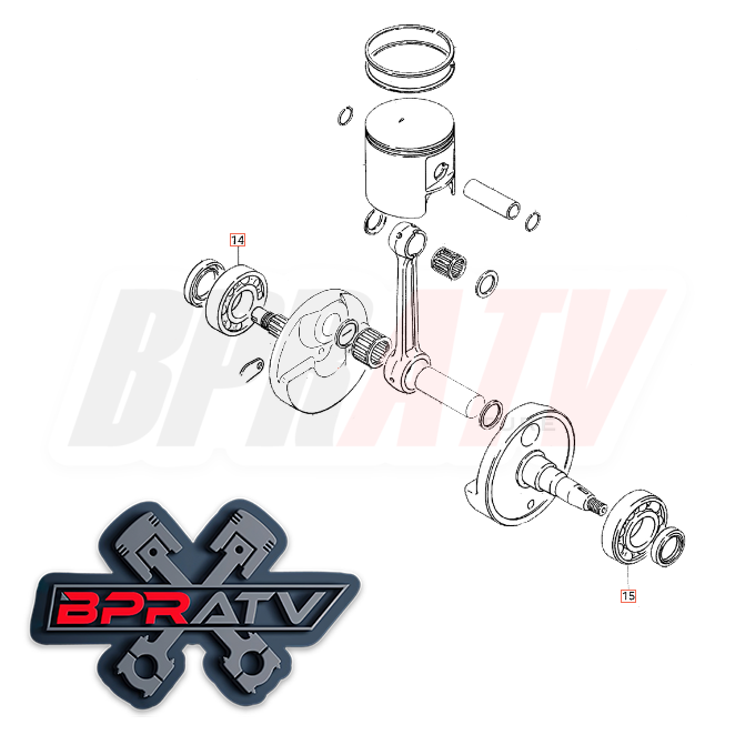 LT500 LT 500R LT500RL Quad Crank Shaft Main Bearings SKF Bearing Set 09262-30076