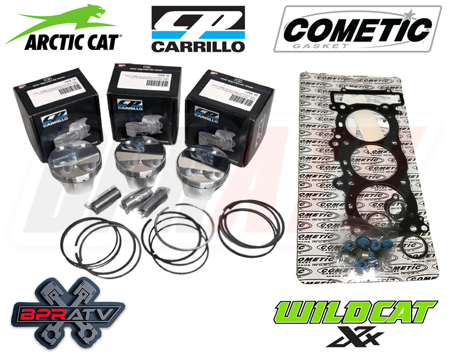 Arctic Cat Wildcat XX OEM Bore 80mm 10.5:1 TURBO CP Pistons 3 Cometic Gasket Kit