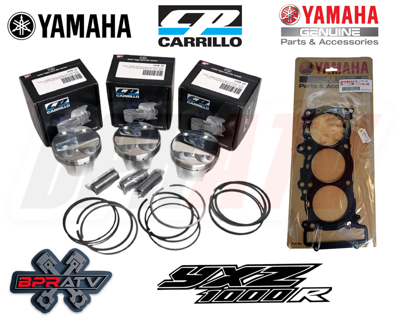 Yamaha YXZ1000R YXZ Stock Bore 80mm 11.5:1 CP Piston Set Yamaha OEM Head Gasket