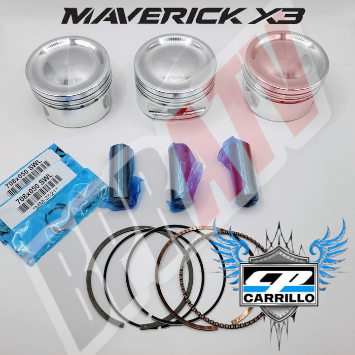 Can Am Maverick X3 Turbo Stock Bore 9.5:1 CP Carrillo Piston Pistons Kit (All 3)