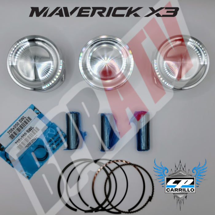 Can Am Maverick X3 Turbo Stock Bore 9.5:1 CP Carrillo Piston Pistons Kit (All 3)