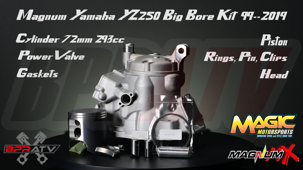 99-24 YZ250 2-Stroke 72 mil 293cc Big Bore Cylinder Piston Head PV & Gaskets Kit