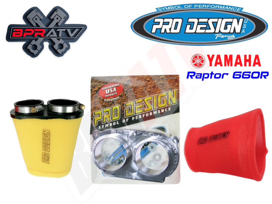 Pro Design Pro Flow Foam Air Filter Intake PWR Kit PD205 Yamaha Raptor 660 660R